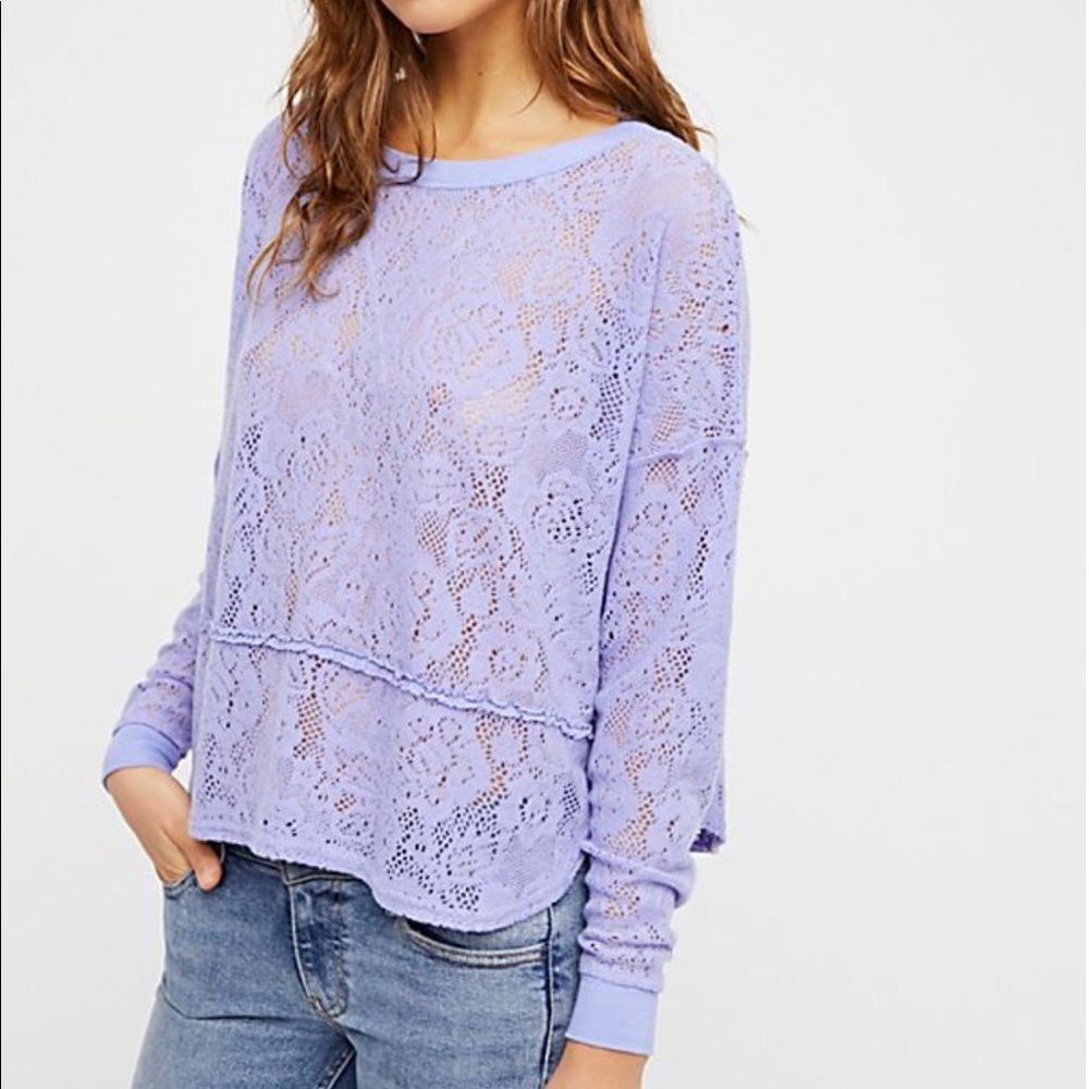 Free People Not Cold In This Floral Knit Top XS